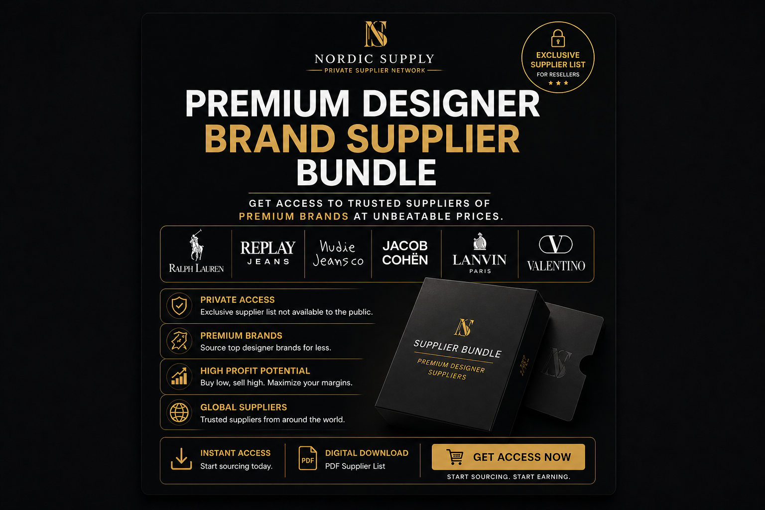 Premium designer brand supplier bundle